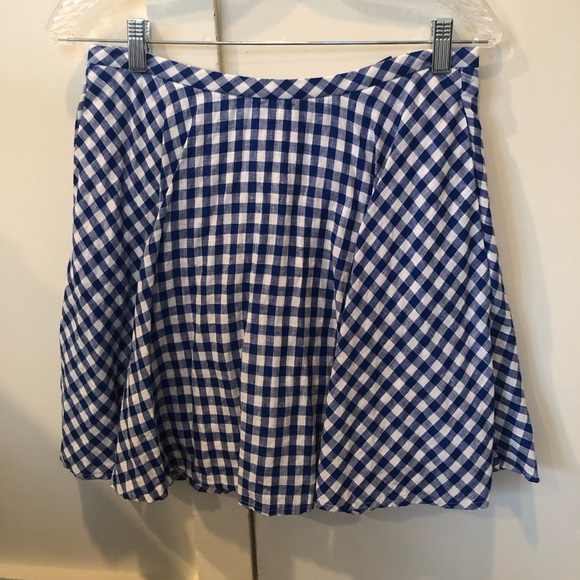 J. Crew Gingham Mini/Circle Skirt - Picture 2 of 5